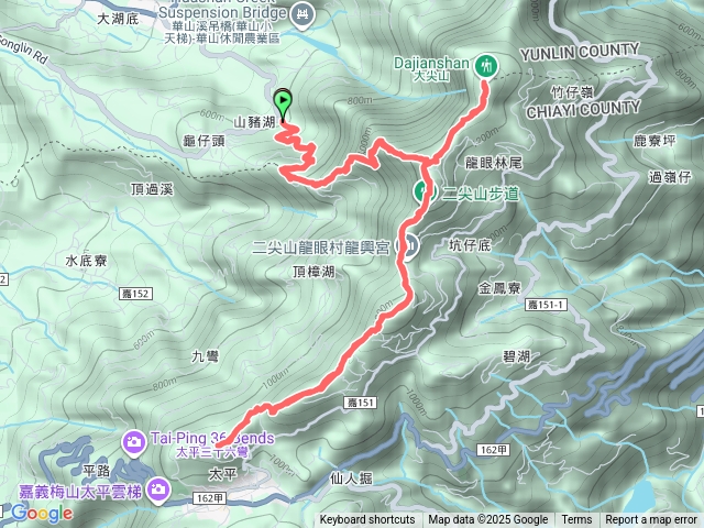 雲嘉五連峰／華山山豬湖上山豬湖下