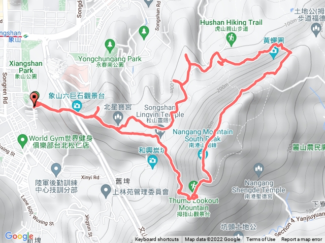 簡單駭客象山峰-姆指山-南港山-九五峰-虎山峰-豹山峰(四獸山缺獅)(含休息)