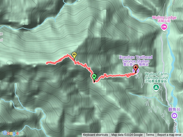 雪山東峰登山路徑預覽圖