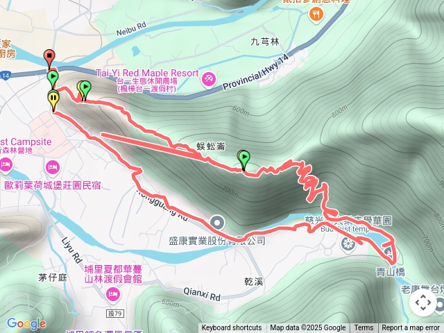 埔里蜈蚣崙山上覺華園下o型