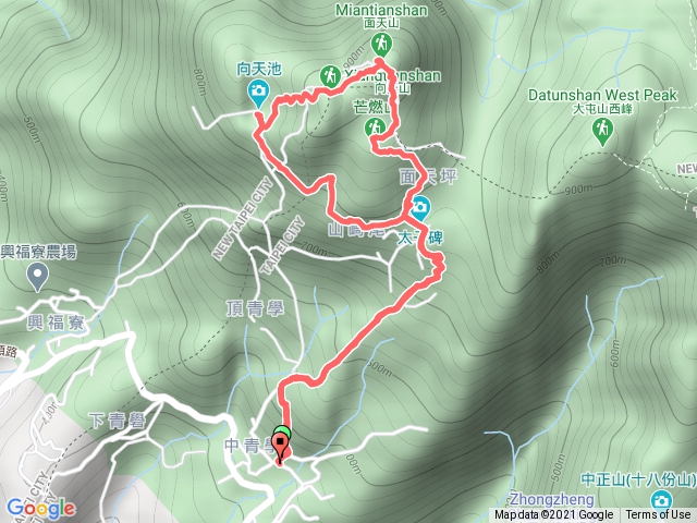 清天宮-向天池-向天山-面天山-火燒山（茫燃山）P型