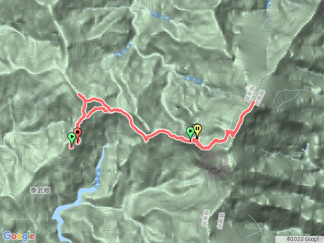 北大武山-新登山口-檜谷山莊-三角點-檜谷山莊-日湯真山-新登山口