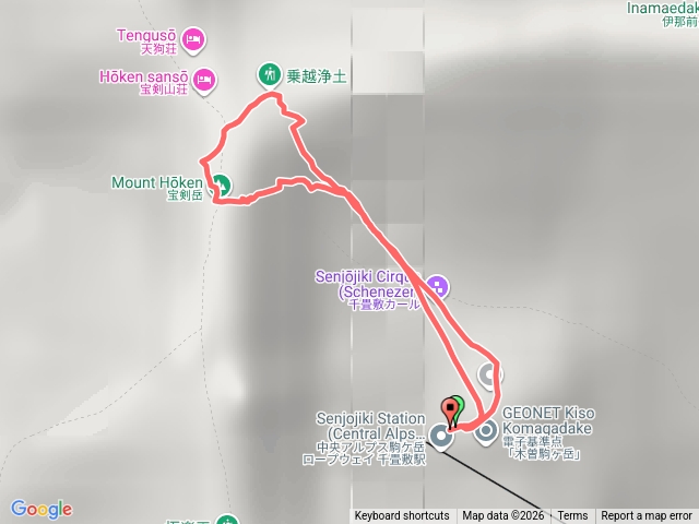 日本技術攀登路線-中央阿爾卑斯山區寶劍岳東璧的中央稜(3級下，核心段IV+，體感V)