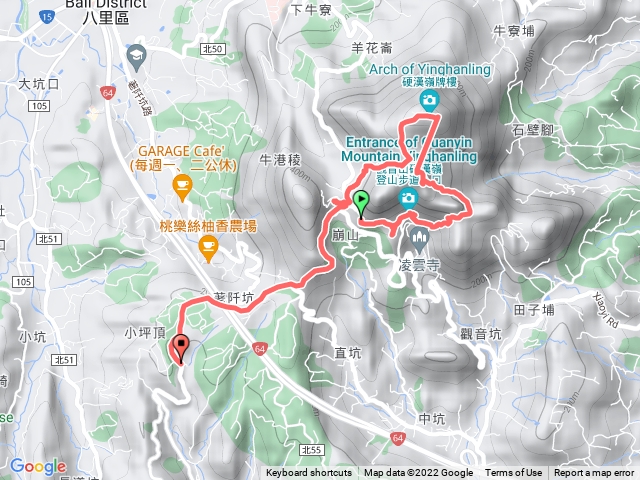 尖山方向往硬漢嶺（原始繩索）