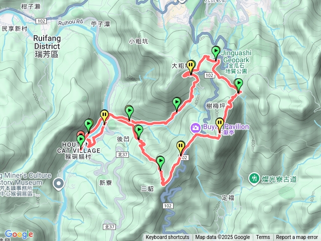 猴硐、金字碑古道、不厭亭、牡丹山、大粗坑古道