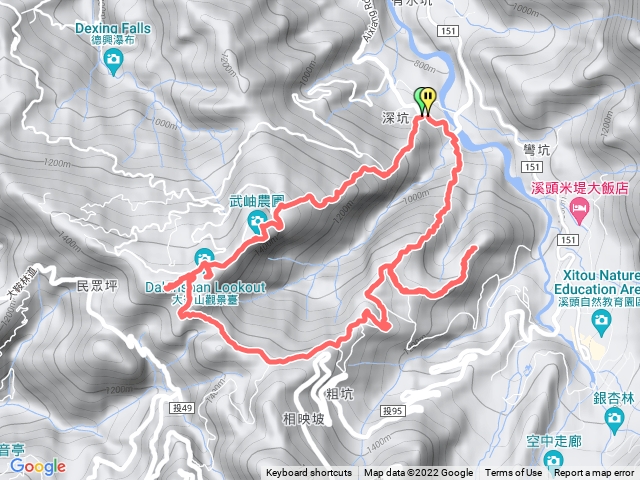 大崙頭山 貓冬望山 樟空崙山  溪頭山 竹崙山