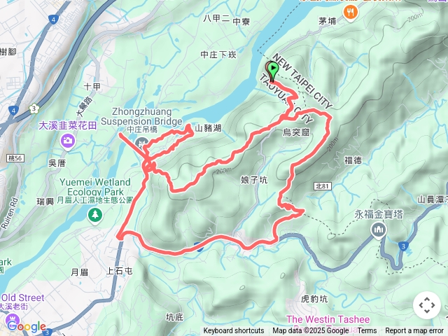 2025-01-12 大溪鎮福宮～烏塗窟山～山豬湖生熊園區（中庄大橋）～娘子坑山O繞