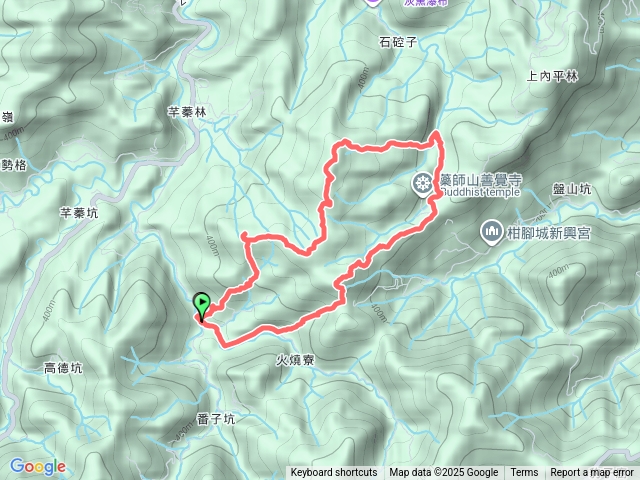 番喜坑亭-石古井-青林山-畝畝山-溪谷路-石硿子古道-盤山坑古道 O型