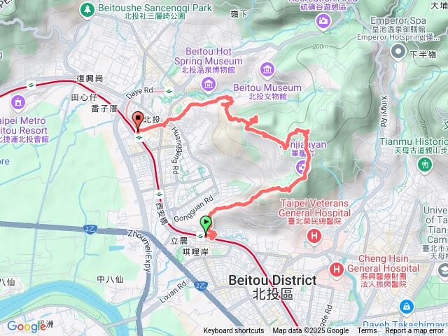 軍艦岩縱走：東華公園捷運北投站