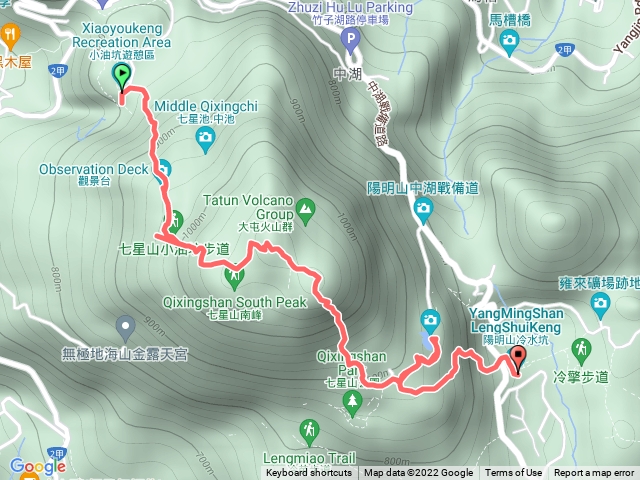 小油坑－七星山主峰－東峰－夢幻湖－冷水坑