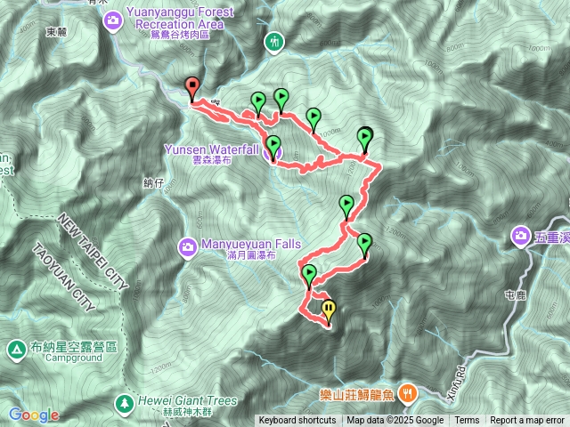 逐鹿山卡保山巫山樂佩山木炭古道逐步山逐鹿西峰雲森瀑布