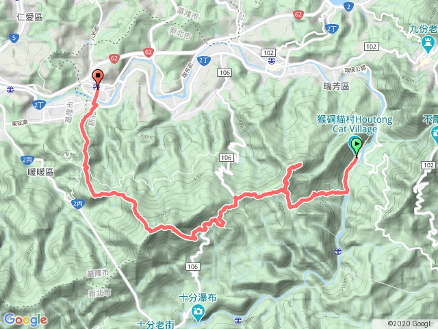 猴硐登三爪子坑山五分山下四腳亭