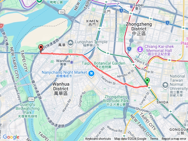 和平西路一段(古亭)到三段(華江橋)