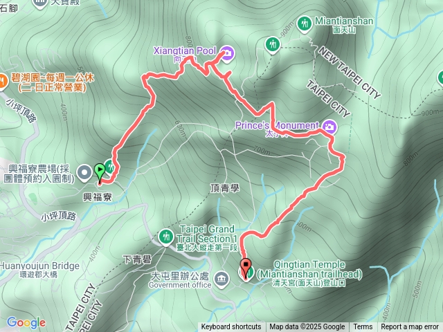 興福寮起登向天池清天宮下
