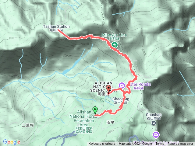 阿里山火車站到塔山步道到眠月線一半回到塔山步道再到神木車站預覽圖