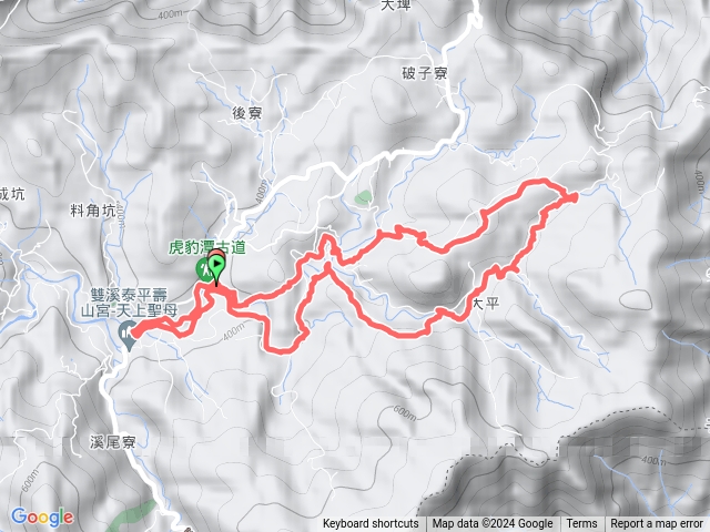 虎豹雙棲30k-後段虎豹潭路線預覽圖