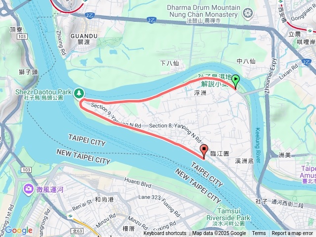 【任務一】2025臺北大縱走臺北大縱走第八段：捷運動物園站至捷運關渡站[河濱自行車道]202508171602