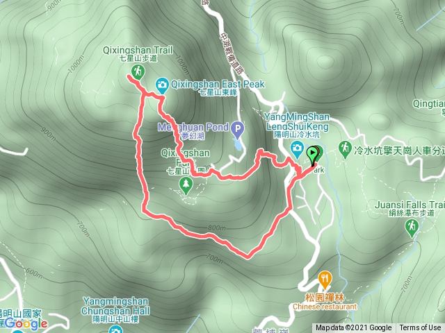 1100110走冷水坑-七星山東峰-主峰-冷苗步道O型（賞寒流急凍後雪景）