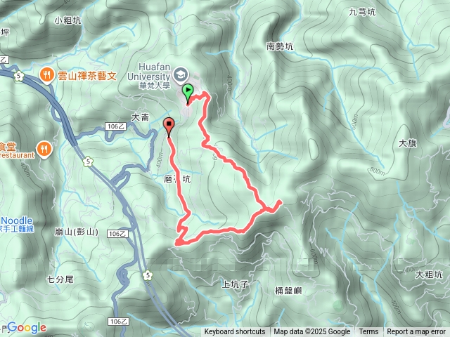 石碇華梵大學、石碇大崙、磨石坑坑頭