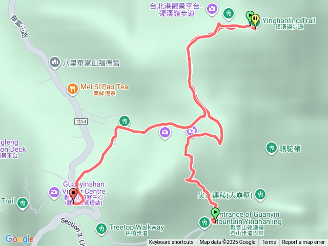 觀音山硬漢嶺上楓櫃斗湖下
