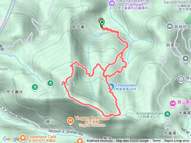 猴山岳主峰、前鋒、北峰及深坑林家草厝8字型