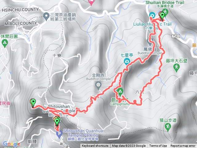獅山古道（獅山遊客中心起登-獅頭山-勸化堂-六寮古道回）