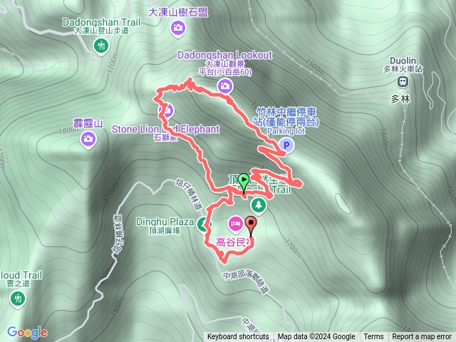 頂湖大凍山、牛樟巨木O型路線預覽圖