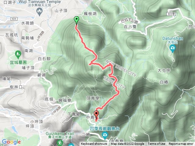山頂仔古道上向天池火燒山下清天宮