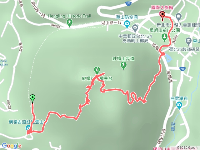 橫嶺古道紅檀登山口至紗帽山