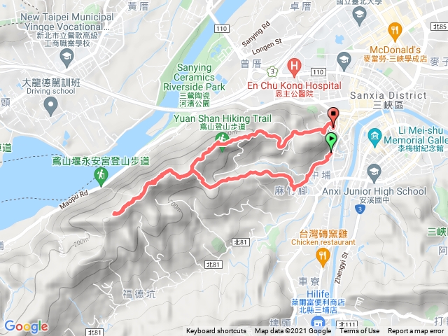 三峽鳶山~彩壁 O型走 2021/11/28