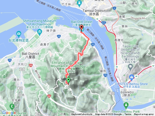 蘆洲—八里渡船頭的硬漢嶺行程