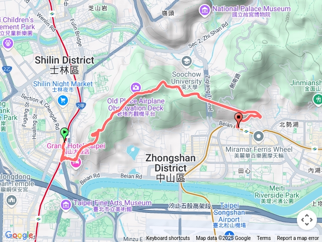 捷運劍潭-劍潭山-捷運劍南站