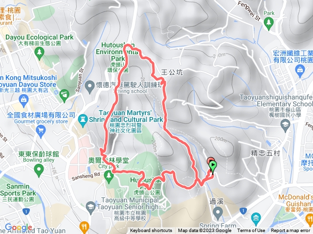 虎頭山-長壽巷簡易路線