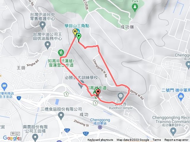 知高圳步道好漢坡雪蓮步道環繞烏日自行車道出口善光寺O型環繞
