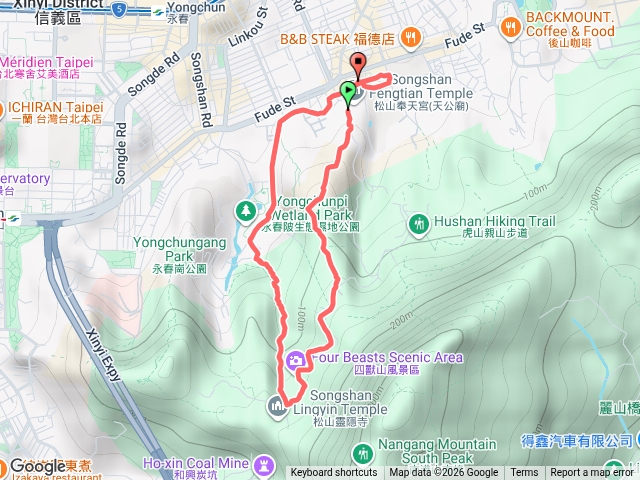 奉天宮虎山峰永春坡下