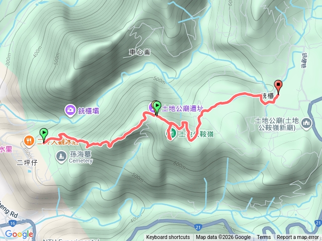 水沙漣古道（經土地公鞍嶺銃櫃湧泉）預覽圖