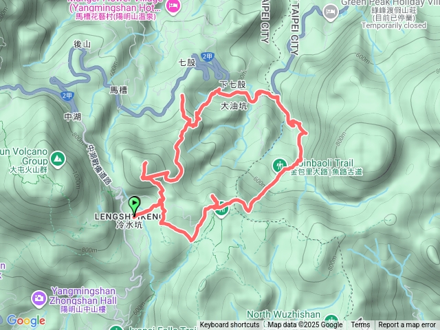 七股山>七股山東北峰>七股山北峰>擎天崗山 ##冷水坑遊客服務站起完登