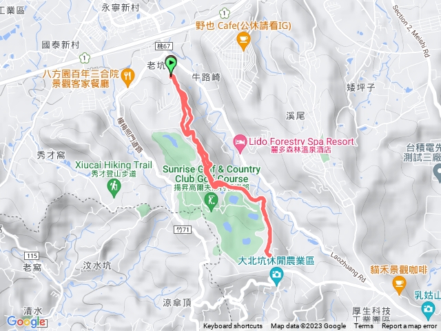 福人山至大北坑古道交叉口
