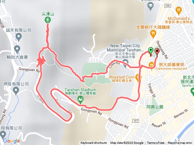 2023/02/26辭修公園-尖凍山步道-寶凰宮地母廟-泰綜O形路線