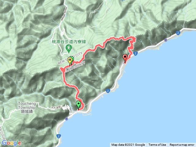 頭城桃源谷，大溪到大里路線