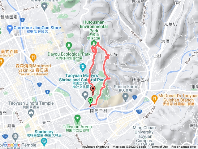 比較小圈的虎頭山步道（不走忠烈祠）