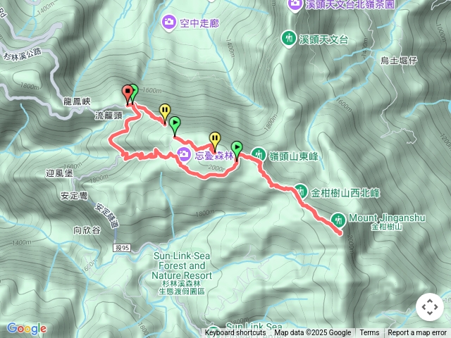 留龍頭->嶺頭山-金柑樹山-忘憂森林