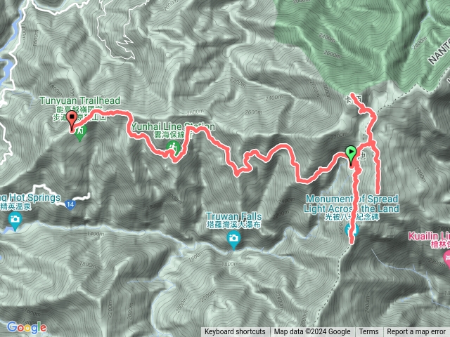 天池山莊-奇萊南峰-南華山-光被八表回屯原登山口