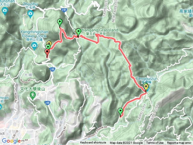 陽明山風櫃嘴到七星山下苗圃到遊客中心