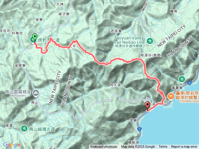 虎豹潭到桃園古道預覽圖