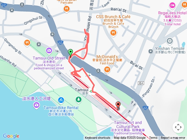 淡水英專路➡️淡水捷運站