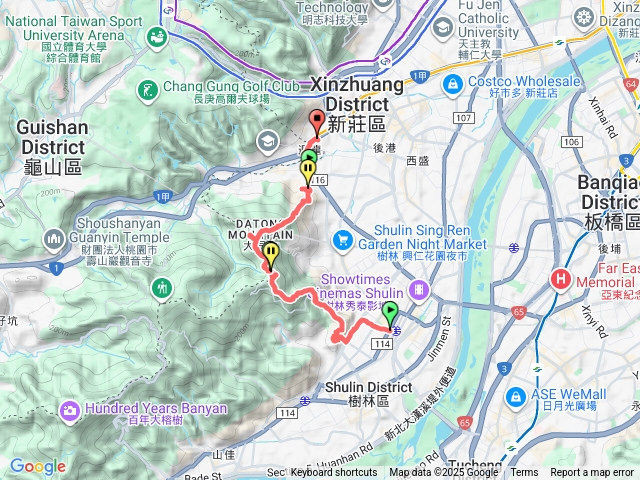 樹林火車站→大同山→青龍嶺→三角埔頂山→三福山→武器公園→廻龍捷運站