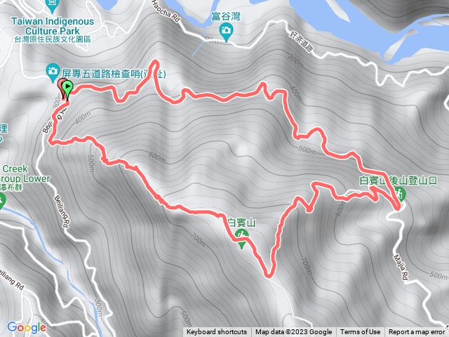 白賓山前山登山口上.後山登山口下