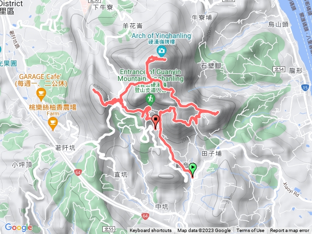 Ryan首探觀音山 --＞ 福隆山-尖山-駱駝嶺-硬漢嶺-楓櫃斗湖-遊客中心-牛港稜山-觀鷹平台-林梢步道-凌雲寺