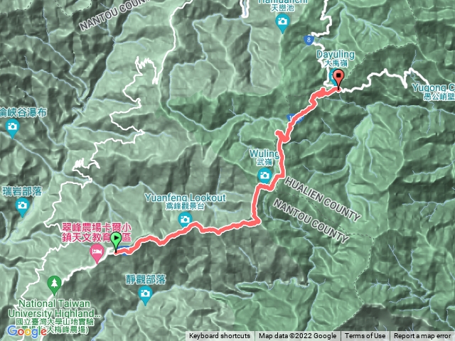 翠峰19K至大禹嶺42K(中橫支線台14甲）